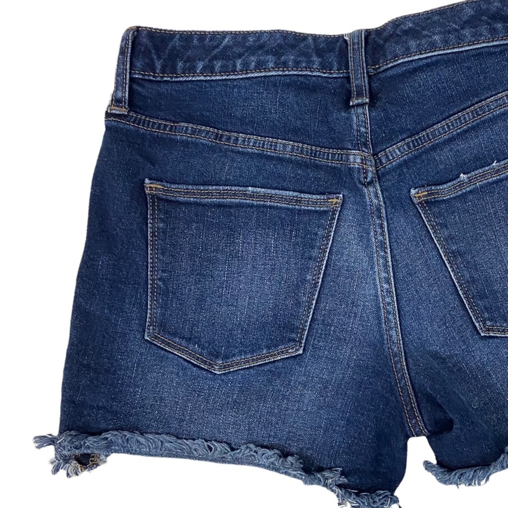 Universal Thread High Rise Shortie Frayed Hem Denim Shorts Blue - Picture 7 of 11